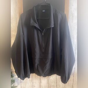 Old Navy Women’s Active Nylon 3/4 Zip Black Pocket  XXL Pullover